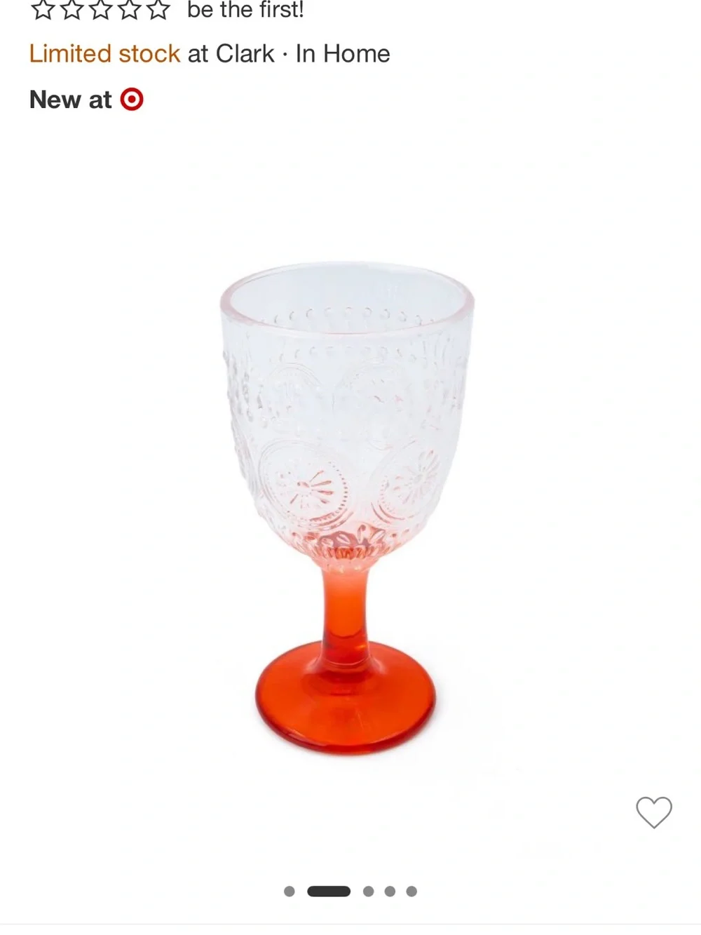 Target Red Stemmed Pressed Glass Wine Goblet - Set of 2 New 4th of July